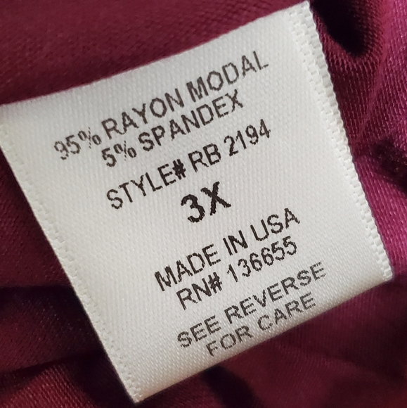 West Kei Supersoft Essentials Plain Gathered Jumpsuit size 3X Burgandy - Picture 5 of 6